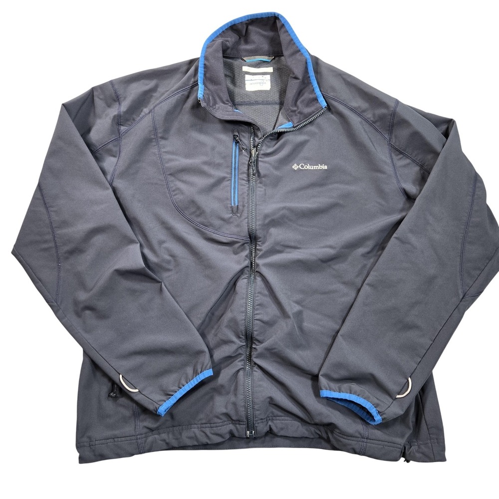 Columbia Omni-Wick EVAP Jacket Mens XL Blue Interchange Softshell Hiking WM6042